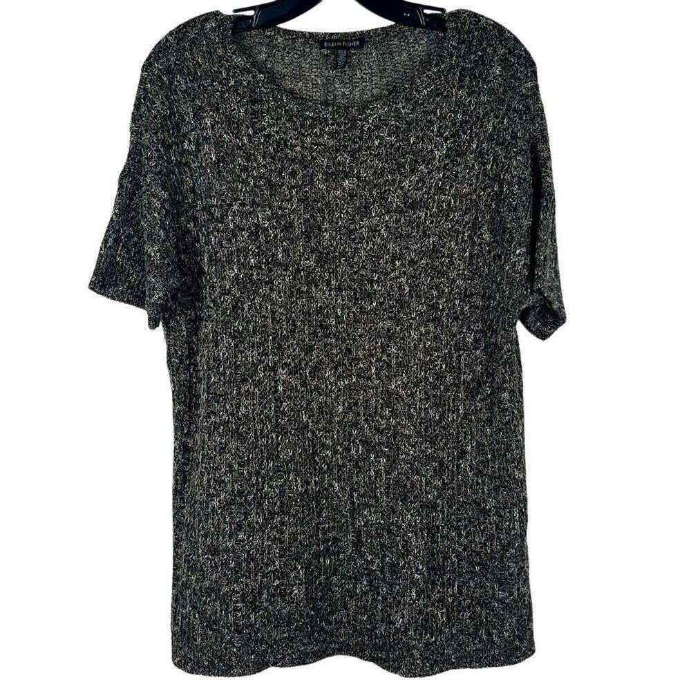 Eileen Fisher Open Knit Short Sleeve Tunic Medium